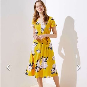 Loft Petite Bouquet Flutter Shirtdress